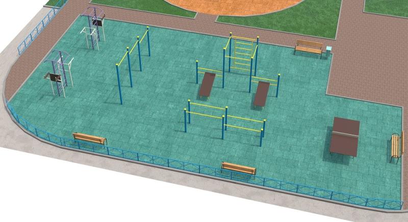 Проект спортивной площадки с столом теннисным в Курске