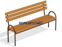 Парковая лавочка со спинкой МАФ 1605 в Курске