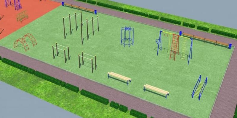 Проект детско-спортивной площадки для школы - детсада в Курске