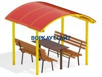 Стол и лавки под навесом МАФ 4005 в Курске
