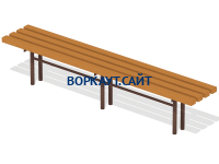 Двухметровая лавочка без спинки 2 м МАФ 1602 в Курске