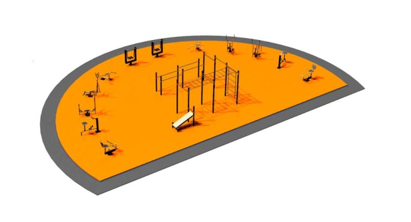Дизайн проект спортплощадки Полукруглая в Курске