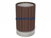 Урна деревянная круглая с бетонным основанием МАФ 1632 в Курске