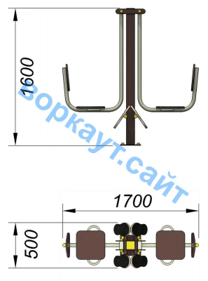 Уличный тренажер "Жим ногами горизонтальный " УТ 003 в Курске