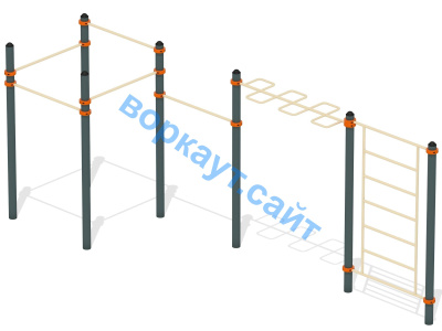 Воркаут турники с шведской стенкой и рукоходом  ВС-21 в Курске