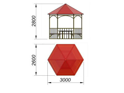 Беседка со столом и лавками МАФ 4121 в Курске
