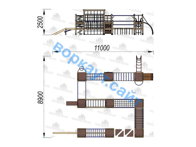 Детский спортивный комплекс Полоса препятствий ДСК 3116 в Курске