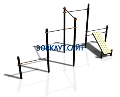Воркаут комплекс разноуровневых турников со скамьей для пресса ВС-37 в Курске