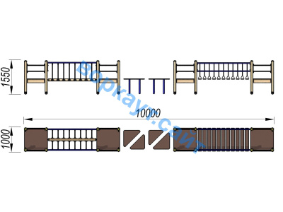 Детский спортивный комплекс Двойной мостик ДСК 3115 в Курске