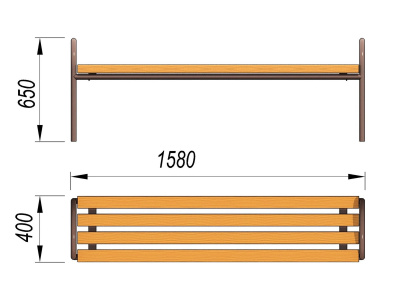 Лавочка парковая МАФ 1603 в Курске