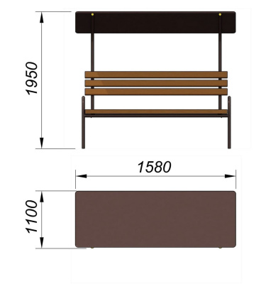 Лавочка под навесом МАФ 1607 в Курске