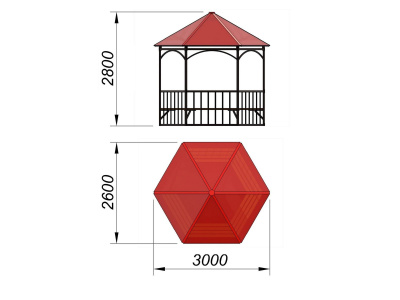 Беседка с лавками и полом МАФ 4122 в Курске