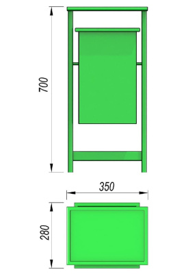 Урна с крышкой МАФ 1631 в Курске