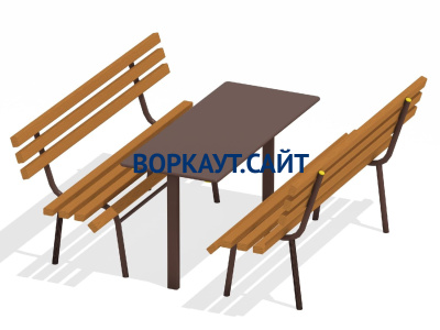 Дачный комплект из 2 лавочек и стола МАФ 1620 в Курске