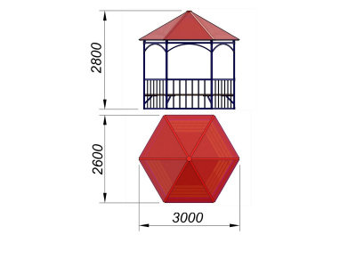 Беседка с лавками МАФ 4120 в Курске