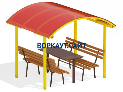 Стол и лавки под навесом МАФ 4005 в Курске