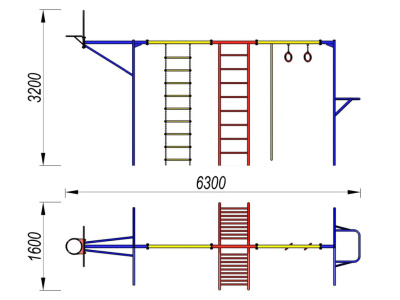 Гимнастический комплекс с баскетбольным щитом МАФ 3001 в Курске Гимнастический комплекс с баскетбольным щитом МАФ 3001 в Курске